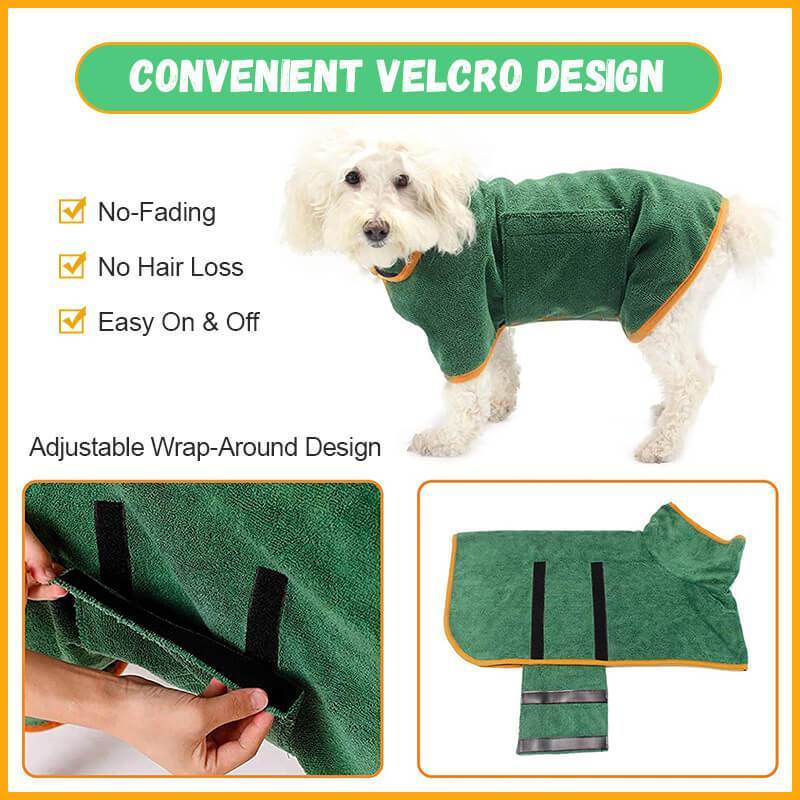 Absorbent Pet Bathrobe With Waist-wrapped Microfiber - My Store